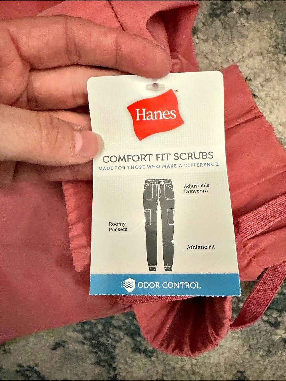 Hanes Comfort Fit Scrubs Scrub Pants in Pink Size Small NWT - Picture 2 of 3